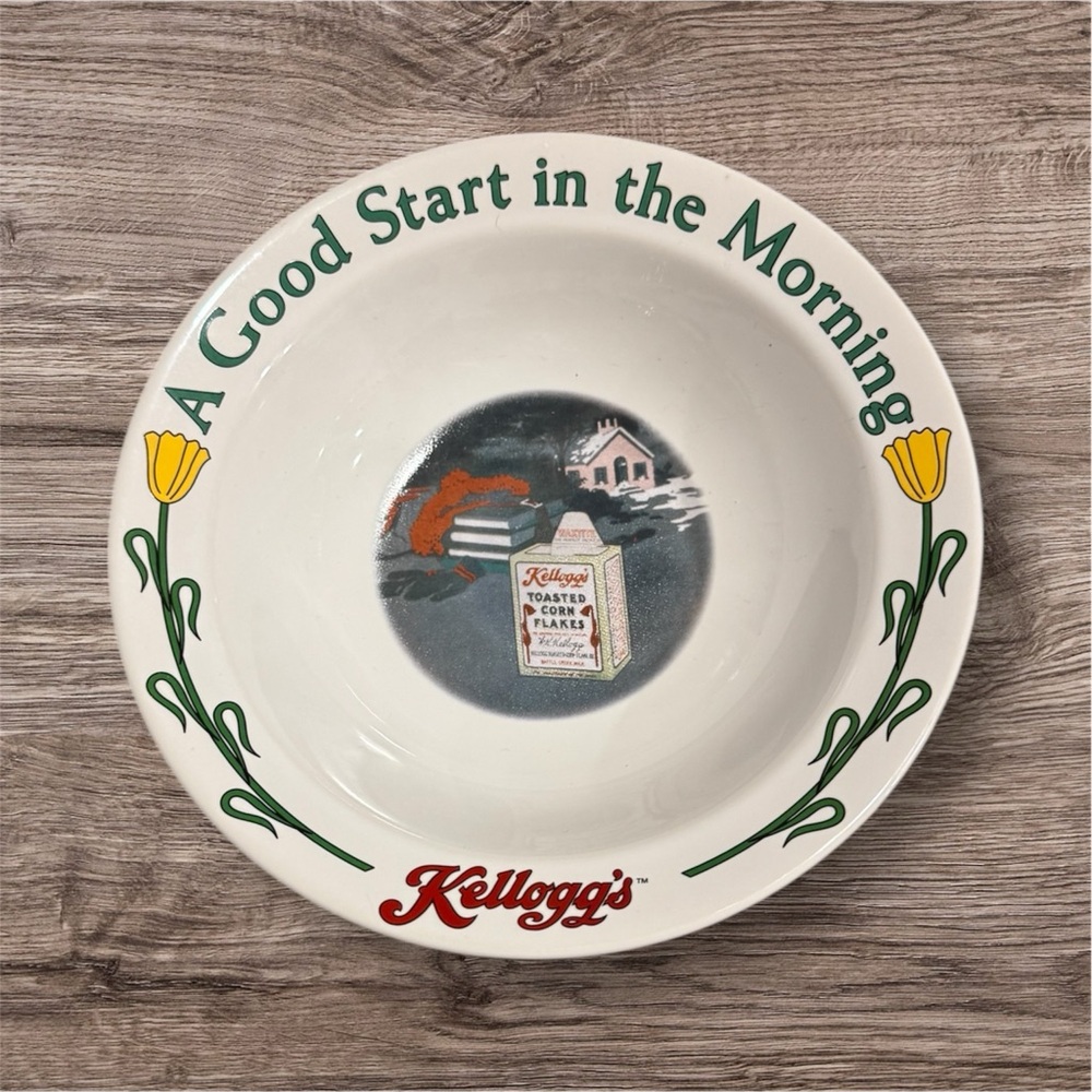 Vintage Kellogg's Decorative Bowl with Floral Design